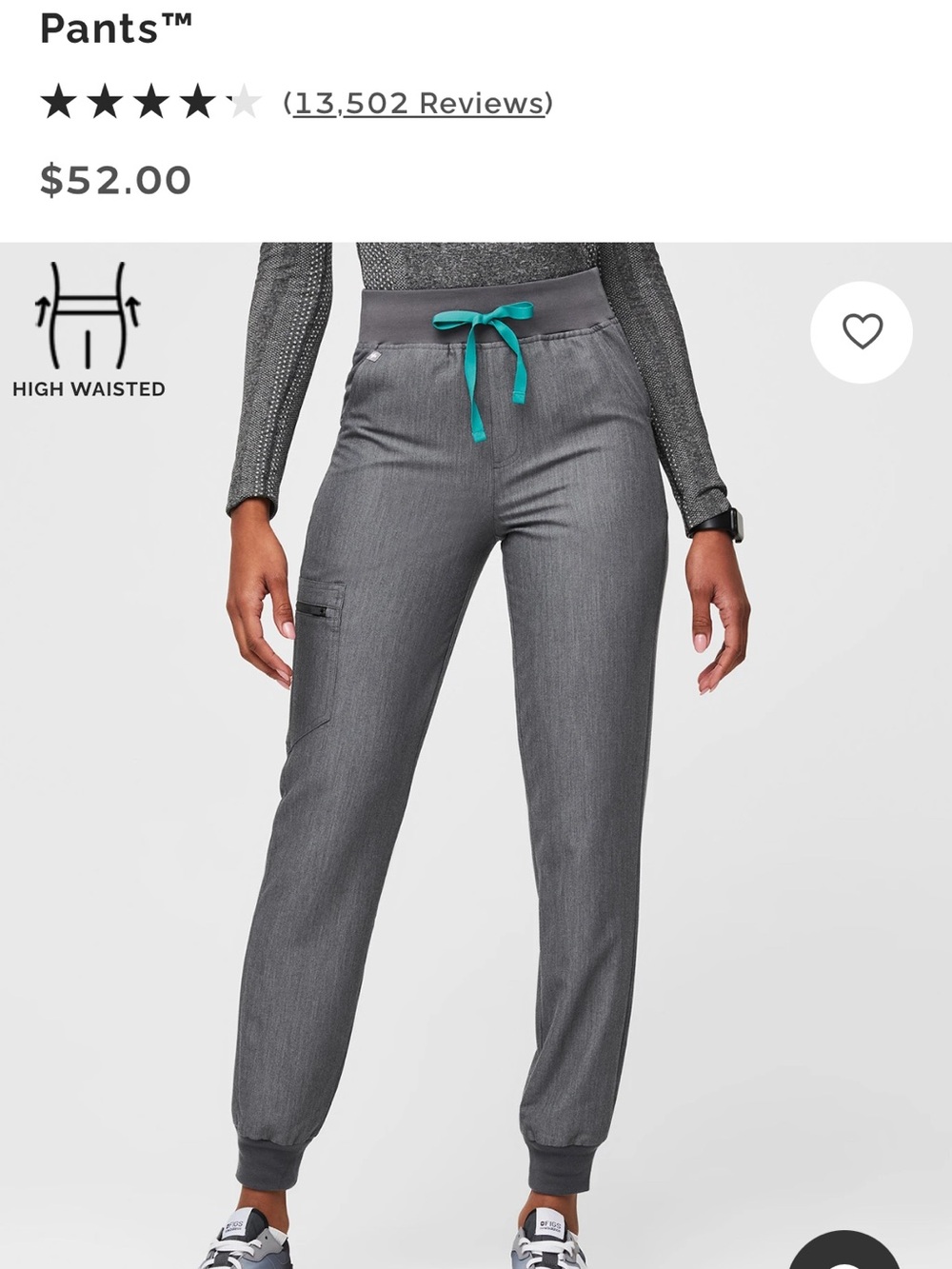 Figs Small Graphite High-Waisted Zamora Joggers with Catarina pocket top set